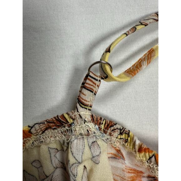 Hayden Los Angeles Jumpsuit Floral Yellow Blue Orange LARGE - Picture 10 of 12